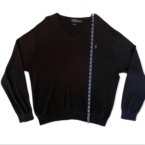 Ralph Lauren V Neck Sweater mens XXL black - Picture 2 of 7
